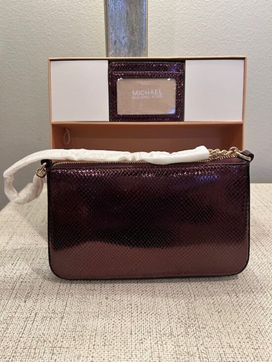 Michael Kors Oxblood Rouge Sombre Crossbody & Card Wallet Giftable Set - Picture 3 of 10